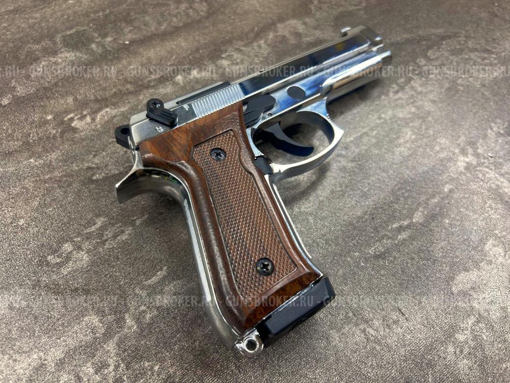 Сигнальный пистолет Blow F92 Auto Chrome (автоматический режим, Beretta 92, Беретта хром) 