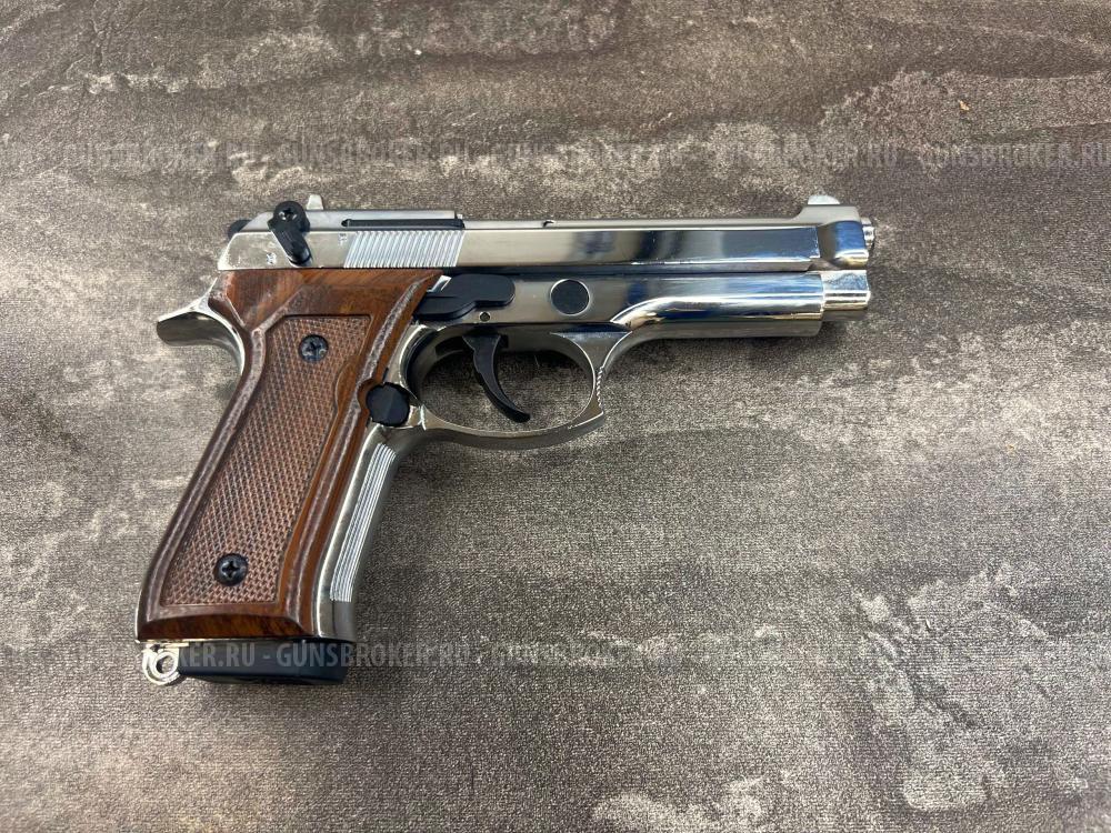 Сигнальный пистолет Blow F92 Auto Chrome (автоматический режим, Beretta 92, Беретта хром) 
