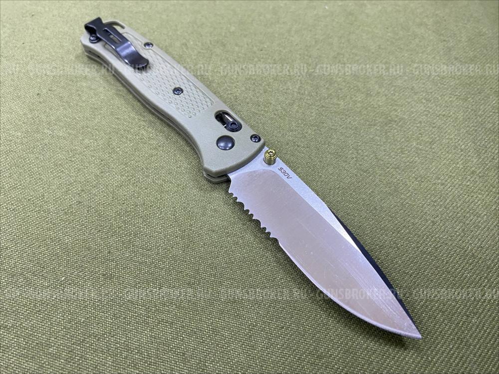 Складной нож Benchmade с серрейтором Зеленый