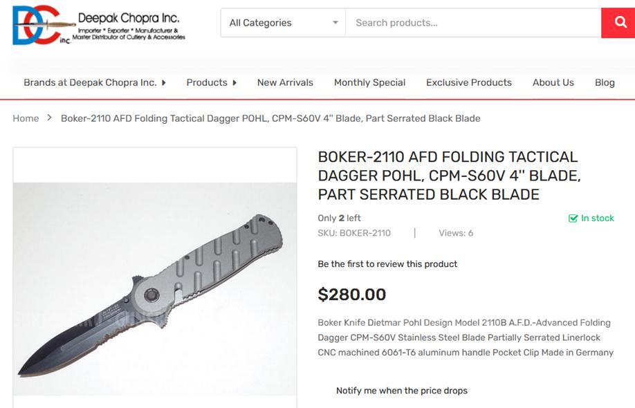 Складной нож Boker AFD Pohl Design CPM60V