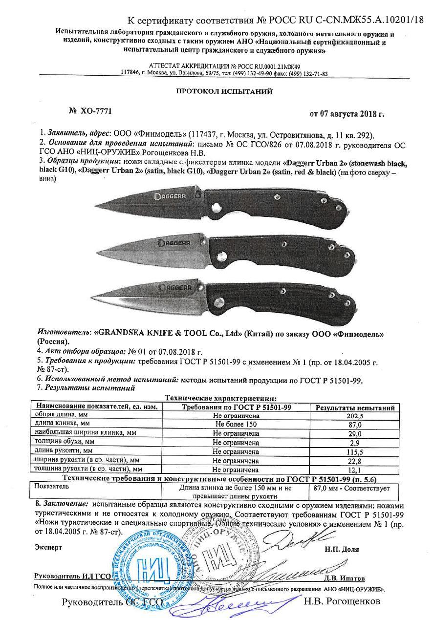 Складной нож Daggerr Urban 2 Daggerr туристический