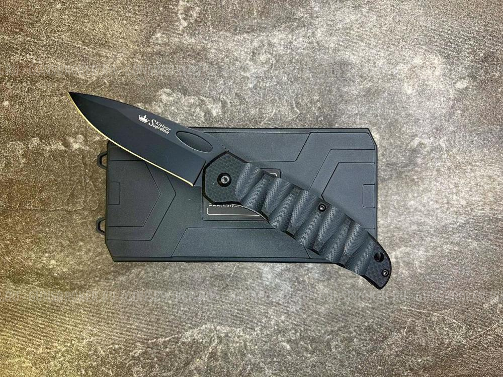 Складной нож Kizlyar Supreme Hero 440C Black Titanium (Кизляр Суприм Хиро 440С чёрный)