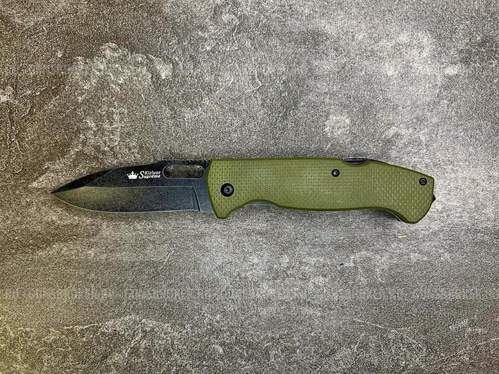 Складной нож Kizlyar Supreme Ute 440C BlackWash Green (Кизляр Суприм Ют 440С зелёный)