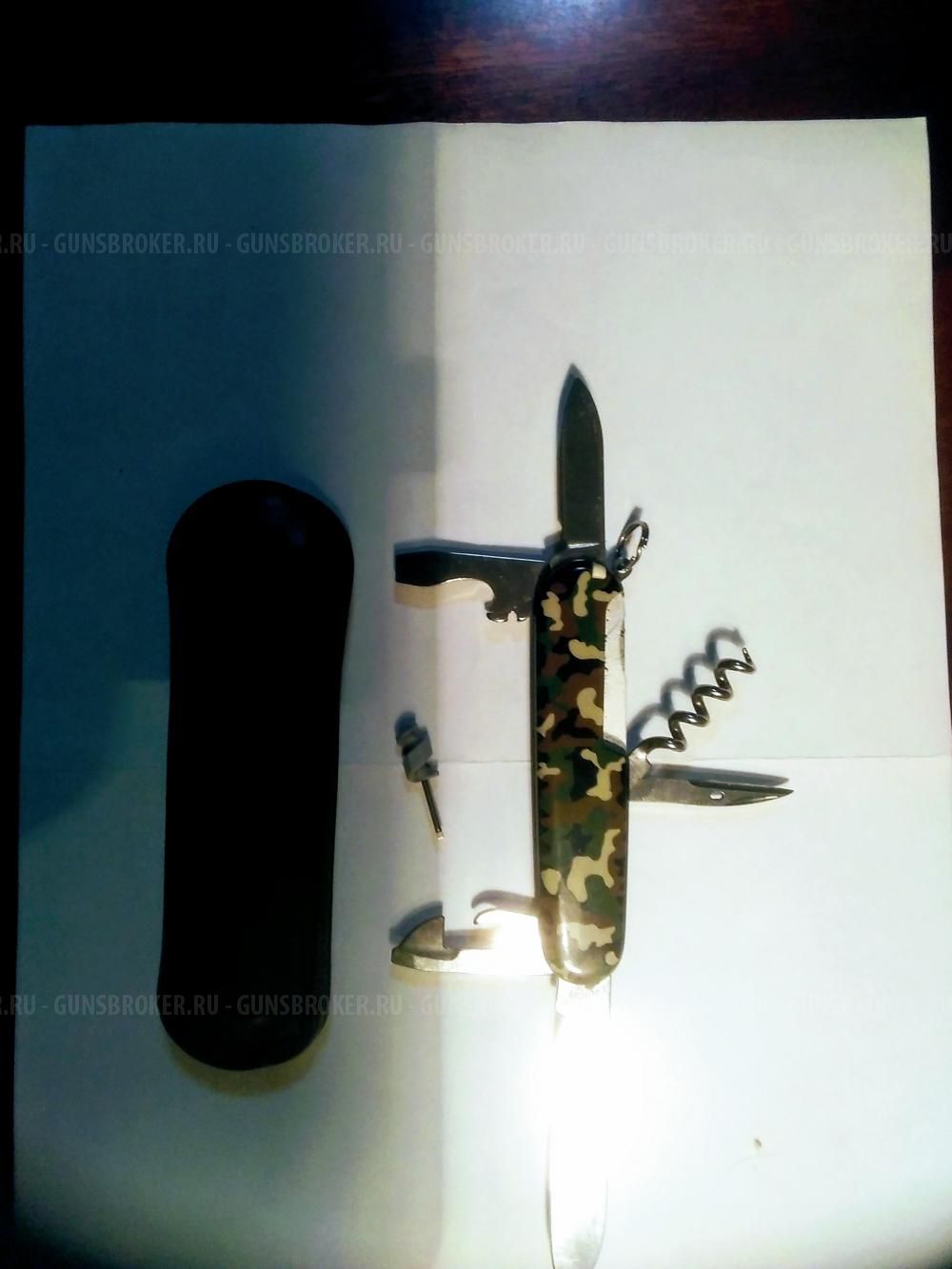 Складной нож , офицерский, 91 мм. линейка, victorinox, камуфляж.