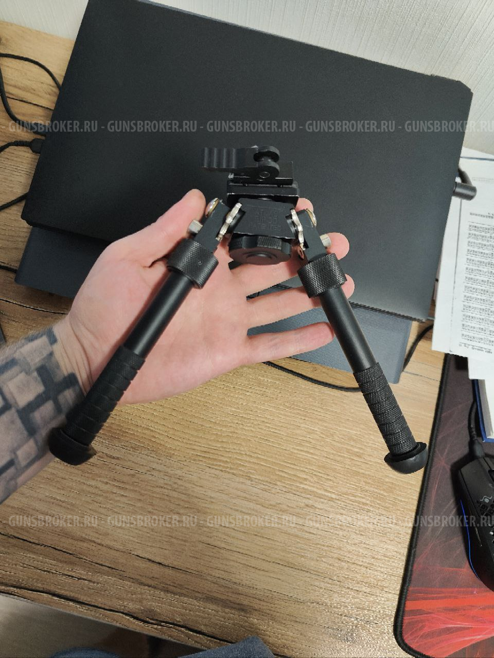 Сошки BT10-LW17 V8 Atlas Bipod 360 Black