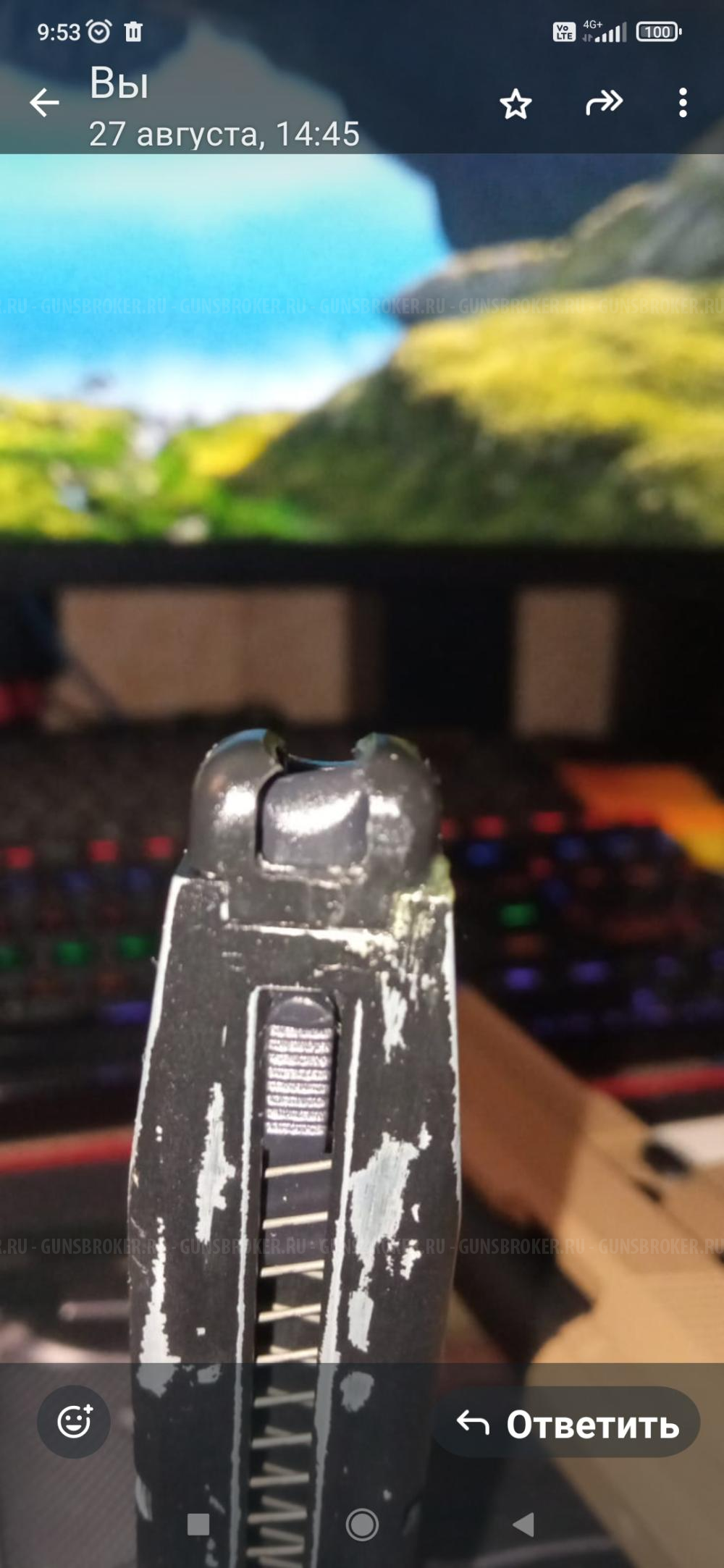 Страйкбольный пистолет Beretta M9A1 Tan KJW Greengas GBB