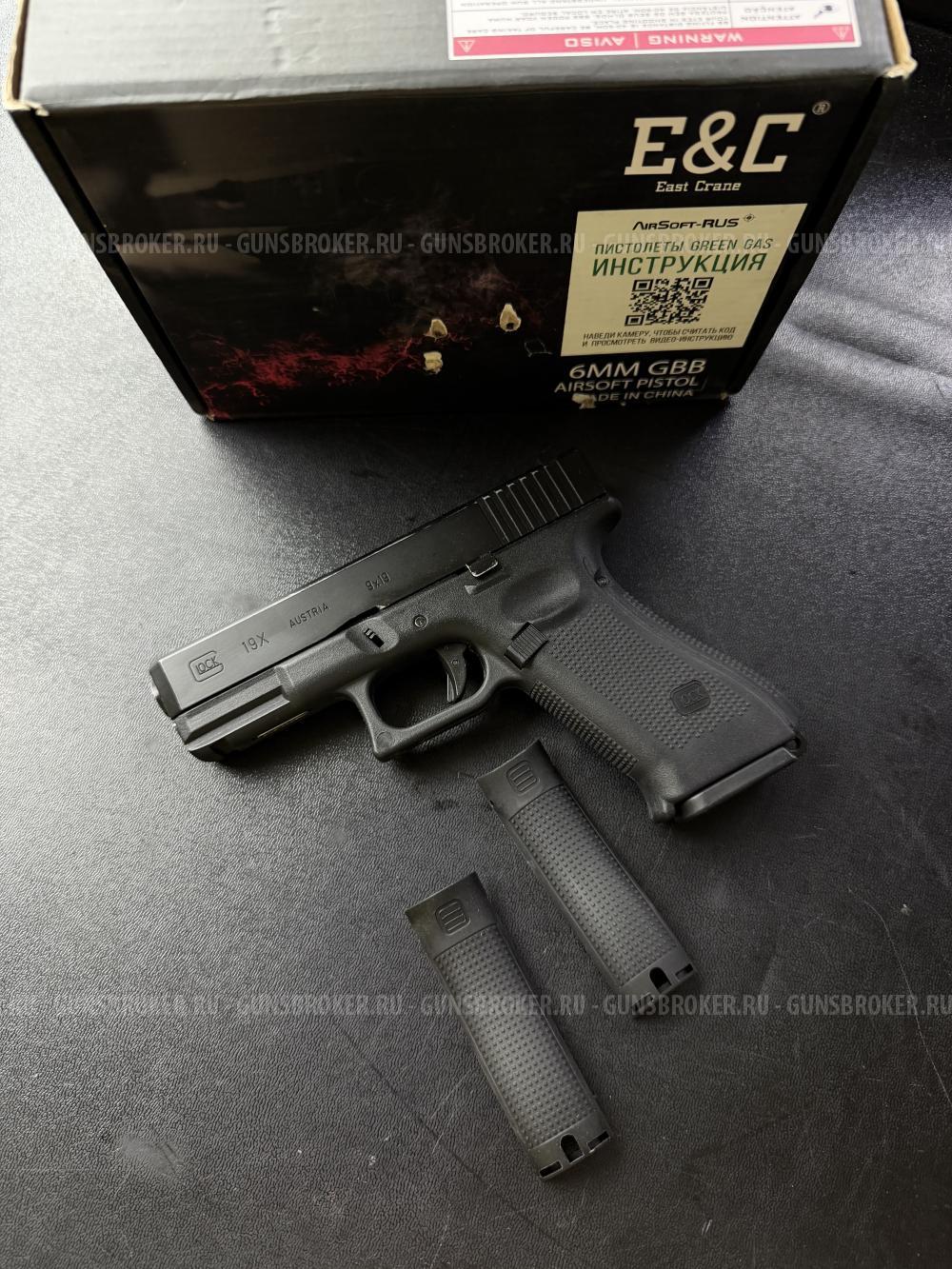 Страйкбольный пистолет East Crane Glock 19X Gen.5 GBB Black (EC-1302-BK)
