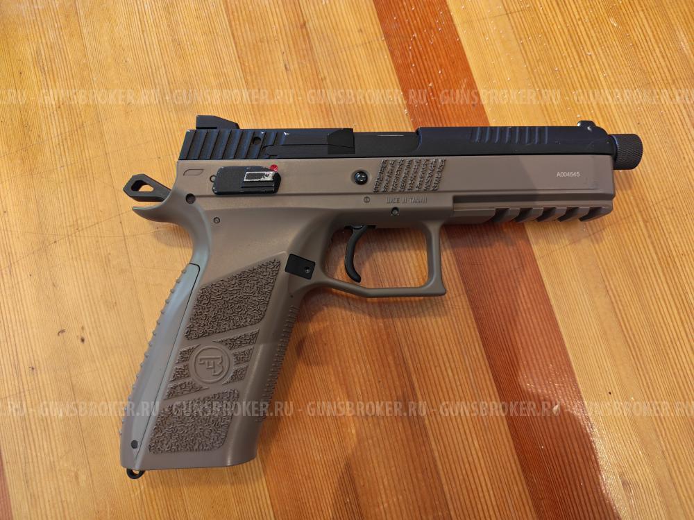 Страйкбольный пистолет KJW CZ P-09 TBC (6 мм, GBB, Gas, удлиненный ствол)