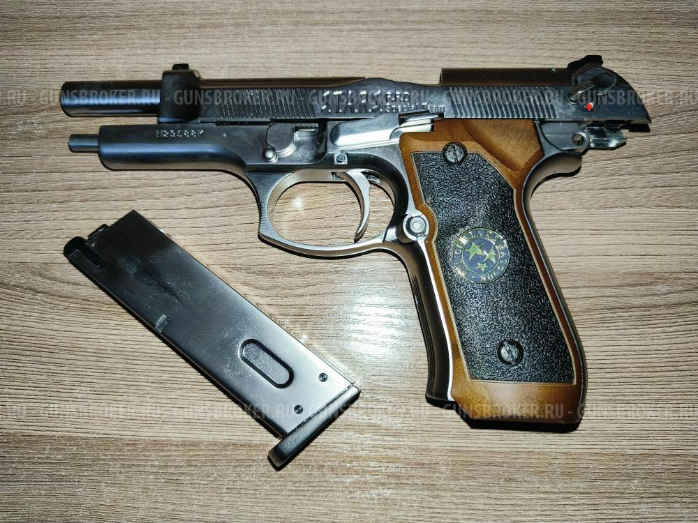 Страйкбольный пистолет WE Beretta M92F Samurai Edge BioHazard (6 мм, GBB, Gas, хром)