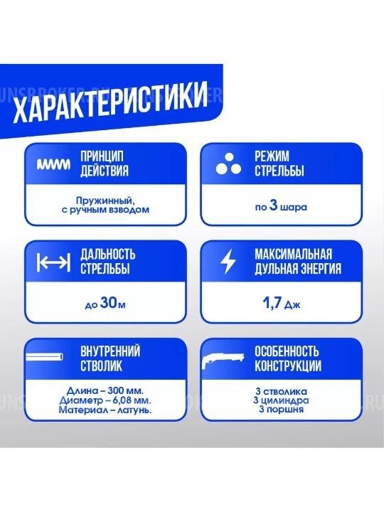 Страйкбольный спринговый дробовик Cima CM350LM Remington M870, металлический, длинный