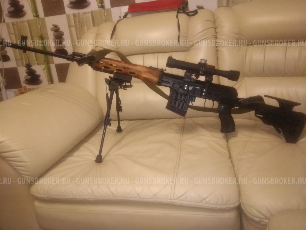 Телескопический складной приклад FAB defense для СВД, Тигр, TG3 c подщечником 