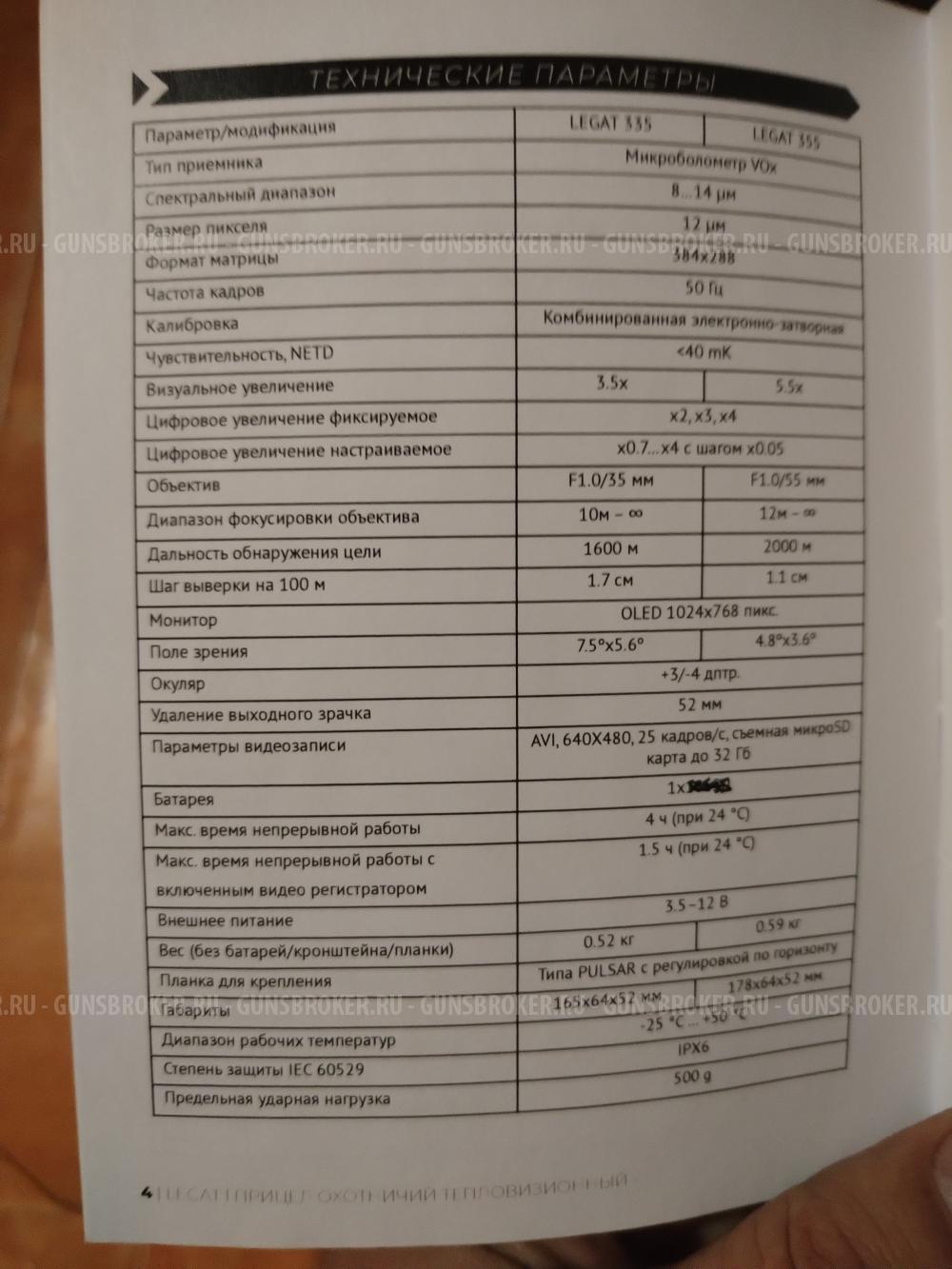 Тепловизор легат