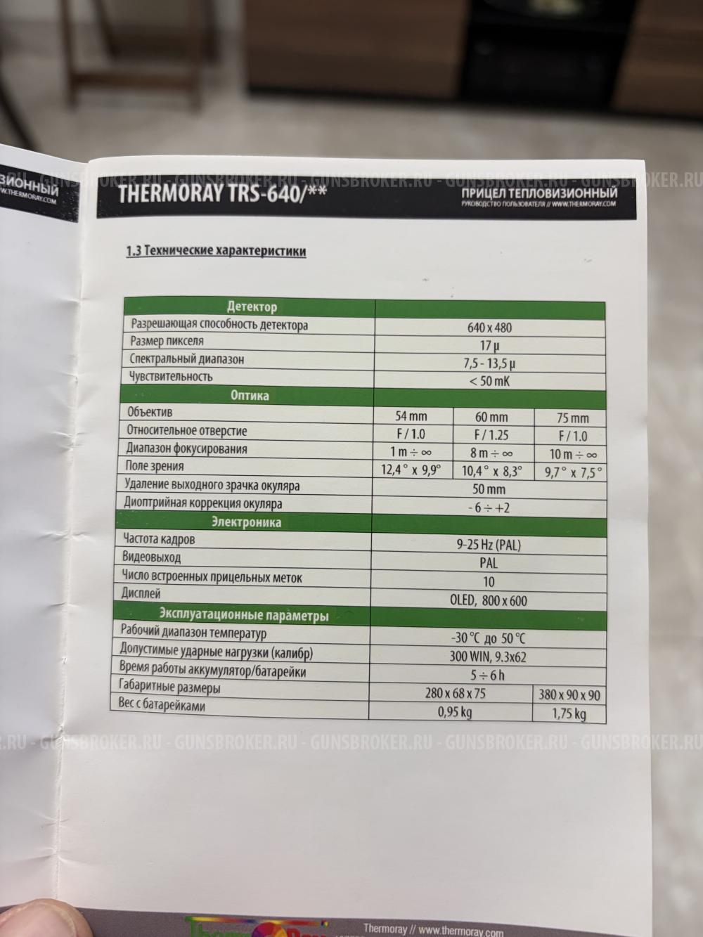Тепловизор Thermoray 640/75