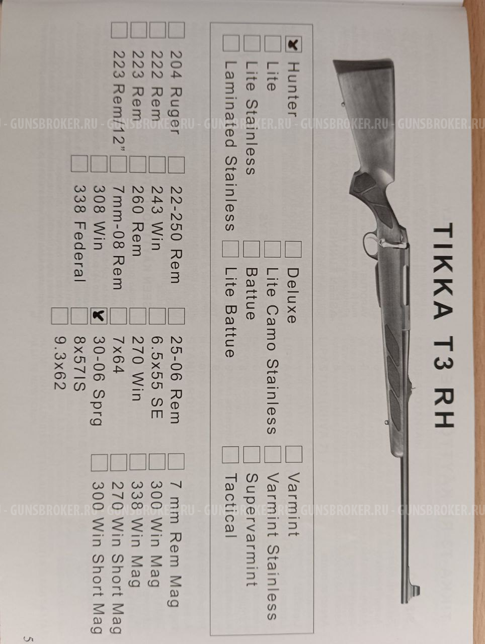 Tikka T3 RH Hunter 30-06 Sprg