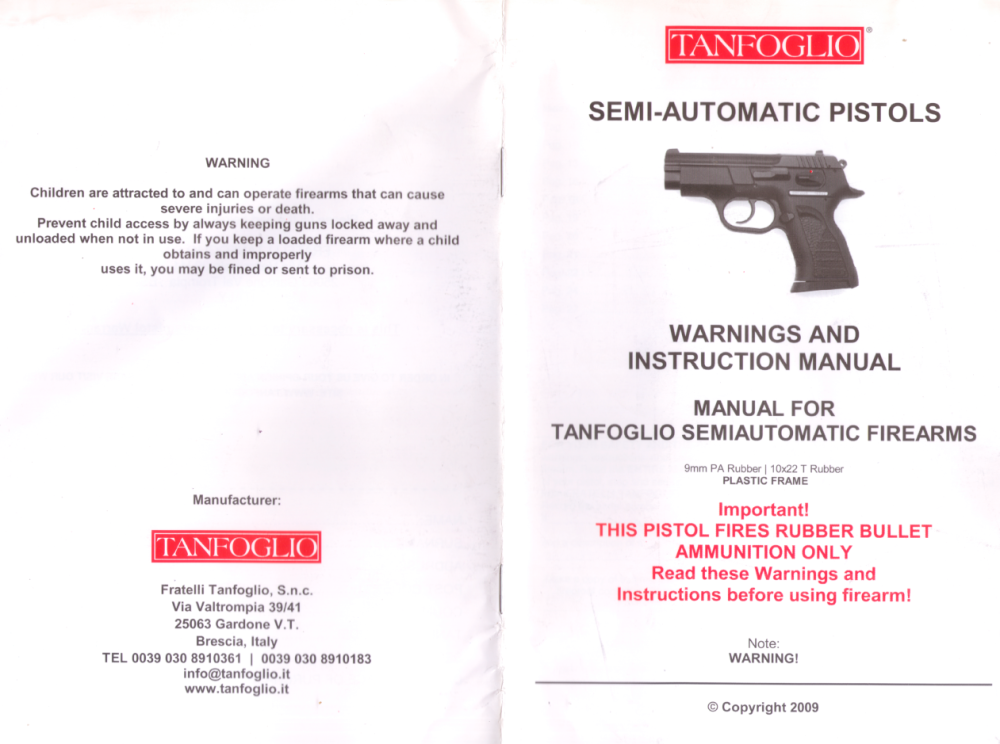 Травматический пистолет Tanfoglio INNA