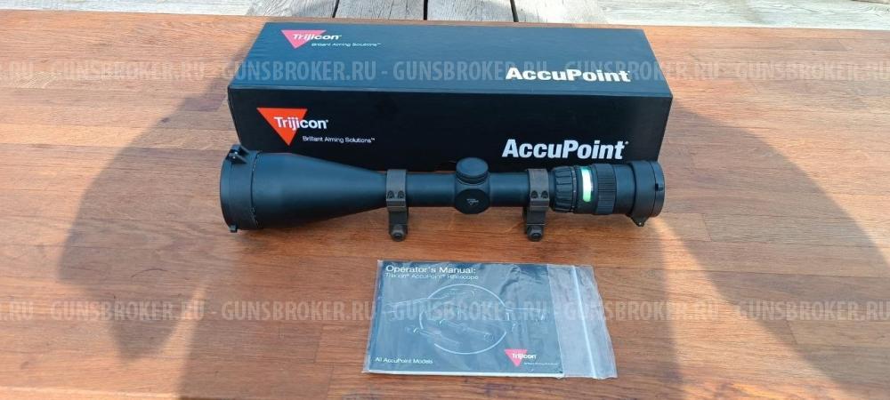 Trijicon AccuPoint TR22-2G (2.5-10x56, Mil-Dot Green) на стальных кольцах Trijicon 