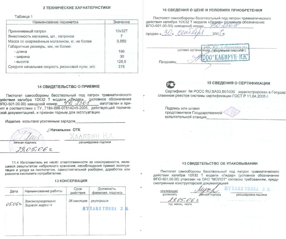 ТТ "Лидер" 10х32 Т