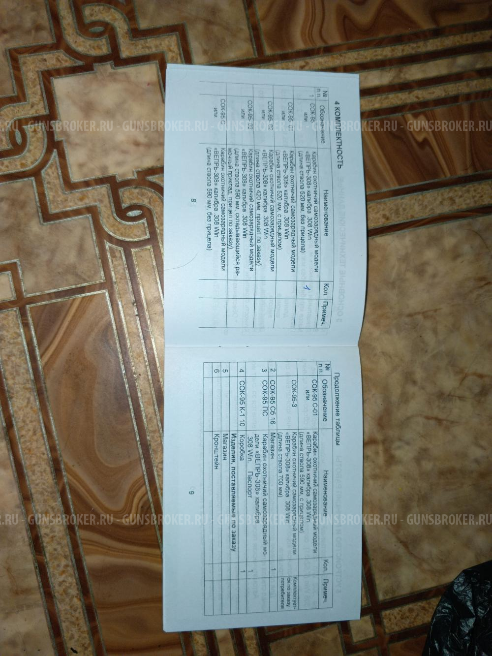 Вепрь 308, ствол 520, оптика по 4*24