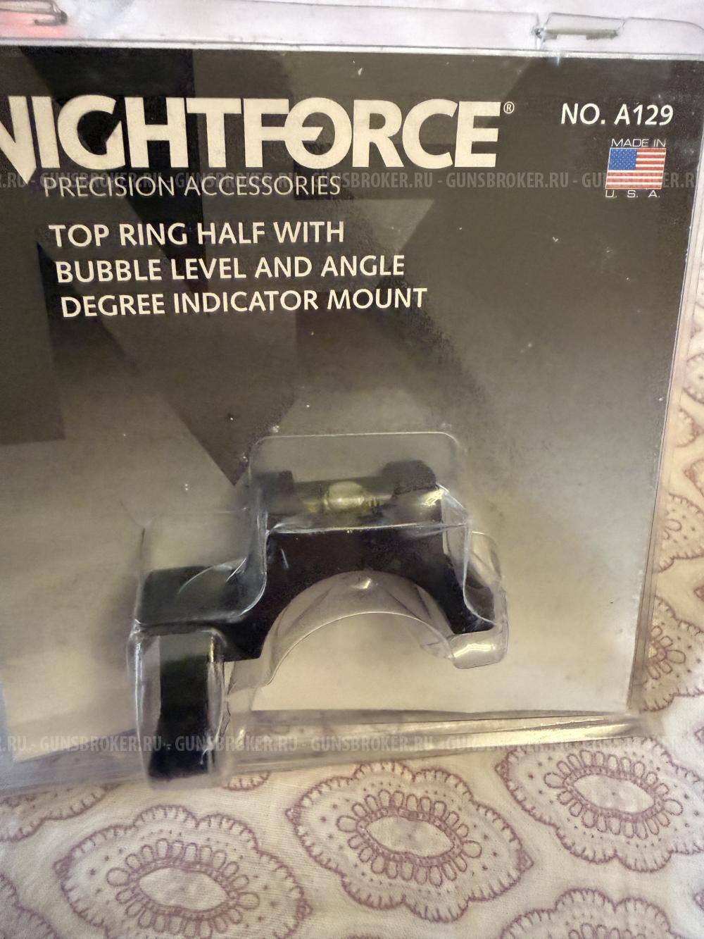 Верхнее полукольцо Nightforce 30 мм c уровнем и креплением для угломера, 4 винта