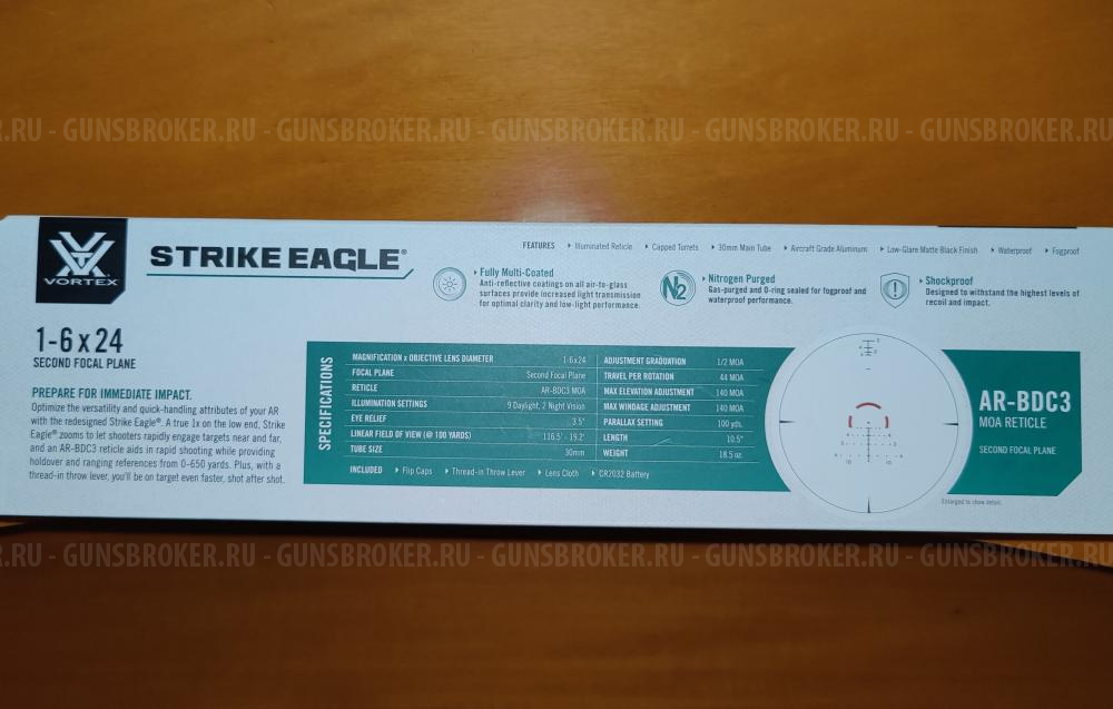 Vortex Strike Eagle 1-6x24  (2-е поколение!!) Оптический прицел