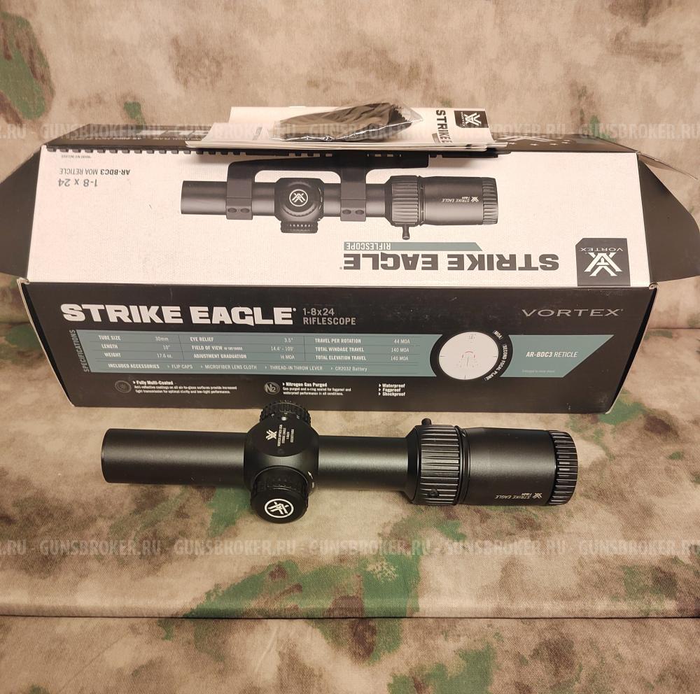 vortex strike eagle 1-8*24 SFP + моноблок hawke на пикатинни/weaver