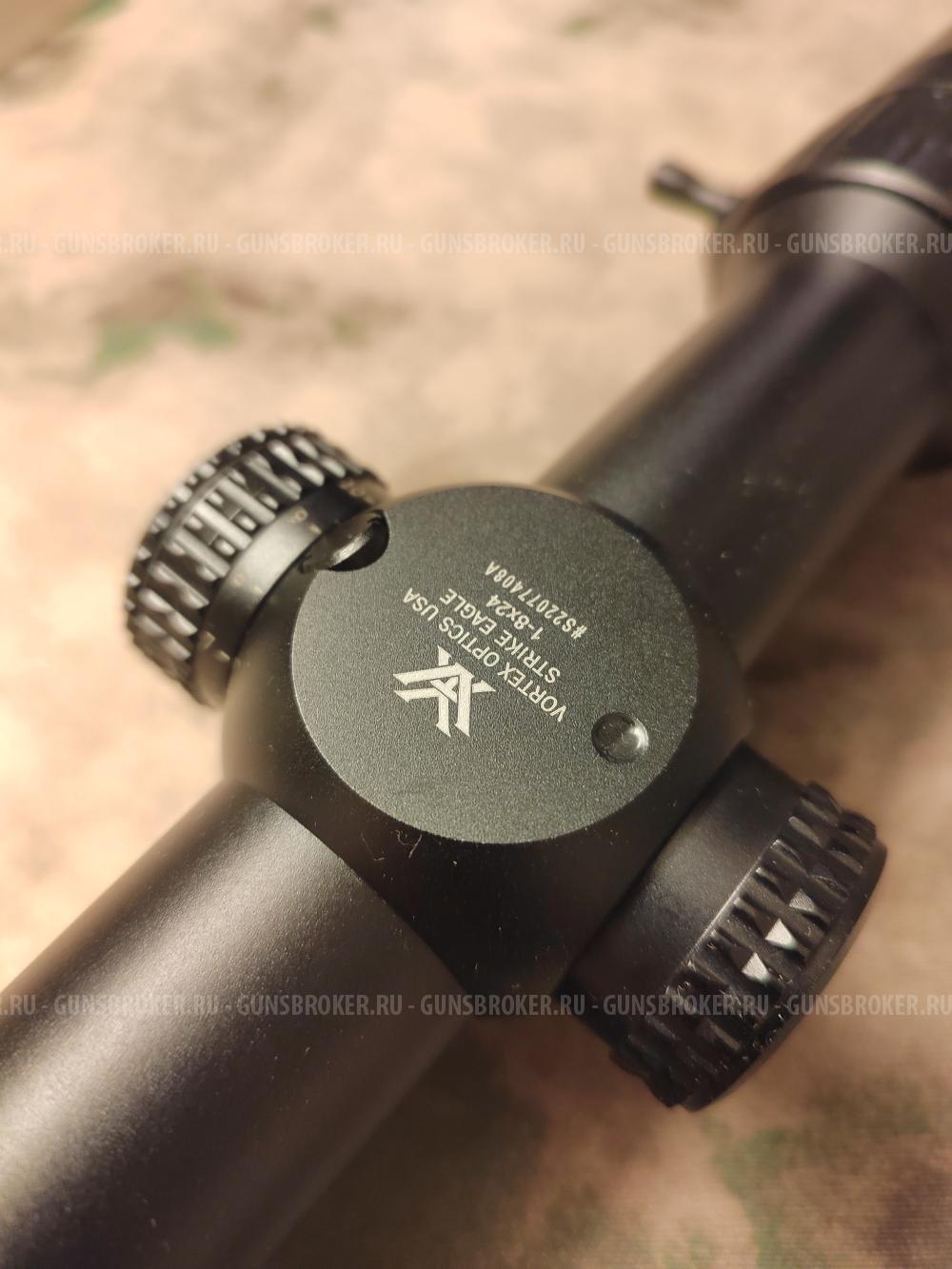 vortex strike eagle 1-8*24 SFP + моноблок hawke на пикатинни/weaver