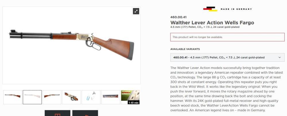 Walther Lever Action Wells Fargo